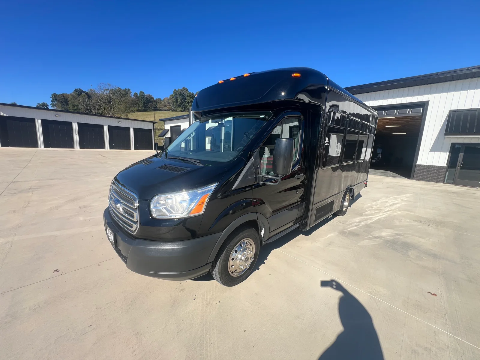 Black Ford Transit Party Bus exterior